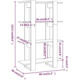 Ormarić sobna pregrada boja dimljenog hrasta 80x30x123,5 cm | shoptok.hr