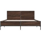  Okvir kreveta boja hrasta 160x200 cm konstruirano drvo i metal | shoptok.hr