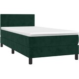  box spring s madracem LED tamnozeleni 90x200 cm baršun | shoptok.hr