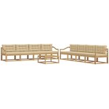  Set vanjskih sofa 9 kom. Bijela i bež Poliester | shoptok.hr