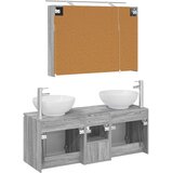  Set ormarića za kupaonicu 4 kom. Siva Sonoma Konstruirano drvo | shoptok.hr