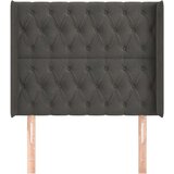  Vzglavje z ušesi temno sivo 93x16x118/128 cm žamet, (20793121) | Shoptok.si