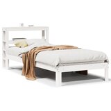 Maison Chic Posteljni okvir - Enojna postelja - Postelja za odrasle z vzglavjem brez vzmetnice bel 90x200 cm, (21695200) | Shoptok.si