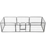 vidaXL Ograda za pse z 8 jeklenimi paneli 60x80 cm črne barve | Shoptok.si