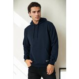 Dewberry 12612 Hooded Kangaroo Pocket Mens Sweatshirt-NAVY | Shoptok.si