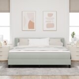Box Spring postelja s podlogo Siva 180x200 cm Žamet, (22050144) | Shoptok.si