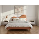 Bobochic Paris Podstavljeni tapecirani bračni krevet s podnicom 180x200 cm boje terakote Celina – | shoptok.hr