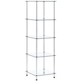 vidaXL Police s 5 razina prozirne 40 x 40 x 130 cm od kaljenog stakla Cijene