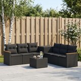  Set sofe 8 kom. Crna Poli Rattan i čelik | shoptok.hr