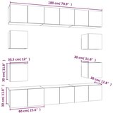  10-dijelni set TV ormarića sivog sonome konstruirano drvo | shoptok.hr