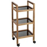 Wenko Crna/u prirodnoj boji kupaonska polica od masivnog bagrema 35x76,5 cm Fondi – | shoptok.hr