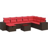  9-dijelni set vrtnih sofa s jastucima poliratan smeđi | shoptok.hr