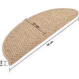  Samoljepljivi otirači za stepenice 15kom 56x17x3cm boja pijeska | shoptok.hr