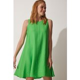  Women's Vivid Green Summer Woven A-Line Dress | Eponuda.ba