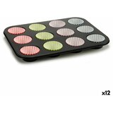  Kalupi za Muffine Kinvara Plava Crna Crvena Zelena Vijoličasta Pisana 7 x 7 x 3 cm 35 x 3 x 26,5 cm Ploča za Pećnice (12 kom.) Cijene