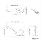 Kuka za odjeću 346 pcs Crna 102 x 29 x 47mm Cink legura | shoptok.hr