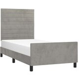  Okvir za krevet s uzglavljem svjetlosivi 100x200 cm baršunasti | shoptok.hr