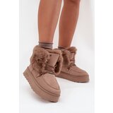 Big Star Ladies Snow Boots On Platform With Fur And Lacing Cene