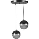 Opviq Küre 2 li tepsili siyah Füme Camlı Sarkıt dark grey chandelier Cene