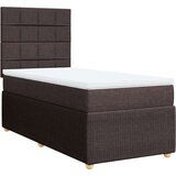 vidaXL Box spring postelja z vzmetnico temno rjav 90x190 cm blago, (21291007) | Shoptok.si