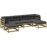  The Living Store Vrtna sedežna garnitura 6-delna z blazinami impreg. borovina - Vrtna Sedežna Garnitura, (21446700) | Shoptok.si