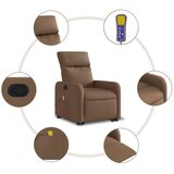  Masažni naslonjač na podizanje od tkanine smeđi | shoptok.hr