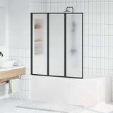  Sklopiva tuš zaslona Crna i puna mraz 132 x 2 x 140 cm - 132 x 140 cm Crna Matirano | shoptok.hr