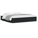 Furnova Posteljni okvir s predali črn 200x200 cm inženirski les, (21942970) | Shoptok.si