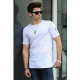 Madmext Zipper Detailed White T-Shirt 4103
