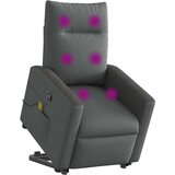 vidaXL Masažni naslanjač s funkcijo vstajanja temno sivo blago | Shoptok.si