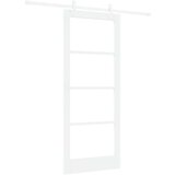  Klizna vrata Bijelo 83 x 202 cm Masivna borovina i staklo | shoptok.hr