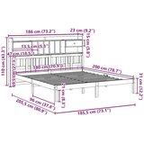  Krevet s regalom za knjige bez madraca 180x200 cm od borovine | shoptok.hr