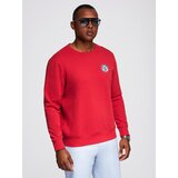 Ombre Men's non-stretch sweatshirt with college style patch - red | shoptok.hr