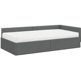  Kutni krevetni okvir s madracem Ostalo 2 pcs Siva tkanina | shoptok.hr