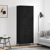  Visoka komoda crni 69,5x34x180 cm konstruirano drvo | shoptok.hr