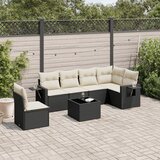vidaXL 7-dijelni set vrtnih sofa od poliratana s jastucima crni | shoptok.hr