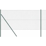 vidaXL Ograda od lanca s 7 stupova 1.5x10 m pocinčani čelik zeleni | shoptok.hr