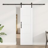 vidaXL bela drsna vrata s kompletom strojne opreme 61x198,5 cm iz trdnega borovega lesa | Shoptok.si