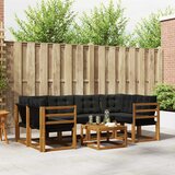  Set vanjskih sofa 7 kom. Prirodna i crna | shoptok.hr