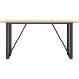 vidaXL jedilna miza o okvir 140x80x75 cm trdna borovina lito železo | Shoptok.si