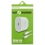 BAVITEL punjač 20W PD Type C +kabl Type C/ Type C bela Cene