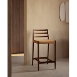 Kave Home Rjav/v naravni barvi barski stol iz masivnega hrasta (višina sedeža 65 cm) Analy – | Shoptok.si