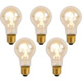 LUEDD Komplet 5 LED spiralnih žarnic E27 A60 Goldline 2W 150lm 2200K | Shoptok.si