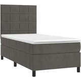  Krevet box spring s madracem LED tamnosivi 100x200 cm baršun | shoptok.hr