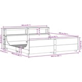 vidaXL Posteljni okvir z vzglavjem 200x200 cm trdna borovina, (21311321) | Shoptok.si