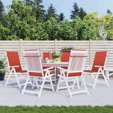  Jastuci za stolice 6 kom prošarano crvena 120x50x4 cm tkanina | Shoptok.si