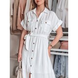 DStreet Sukienka maxi lniana SUNNI LOVE biała | shoptok.hr