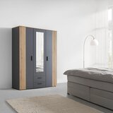 Mömax omara za oblačila cadix, antracit, barva hrasta | Shoptok.si