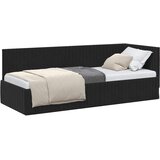  Kutni okvir kreveta s uzglavljem Crna 80 cm x 200 cm Baršun | shoptok.hr