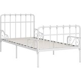 Furnova Posteljni okvir z letvenim dnom bel kovinski 90x200 cm, (21941771) | Shoptok.si